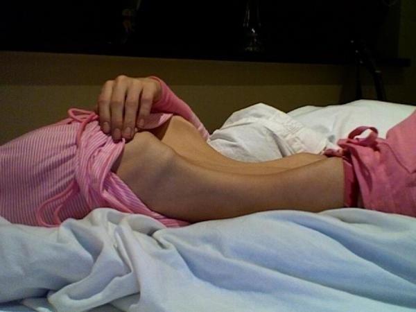 12P extremely skinny girls posing nude for food