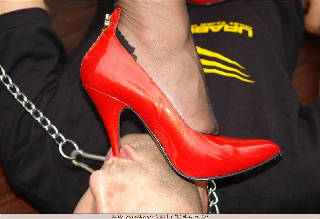 12P Blonde in stockings foot dominating lucky guy