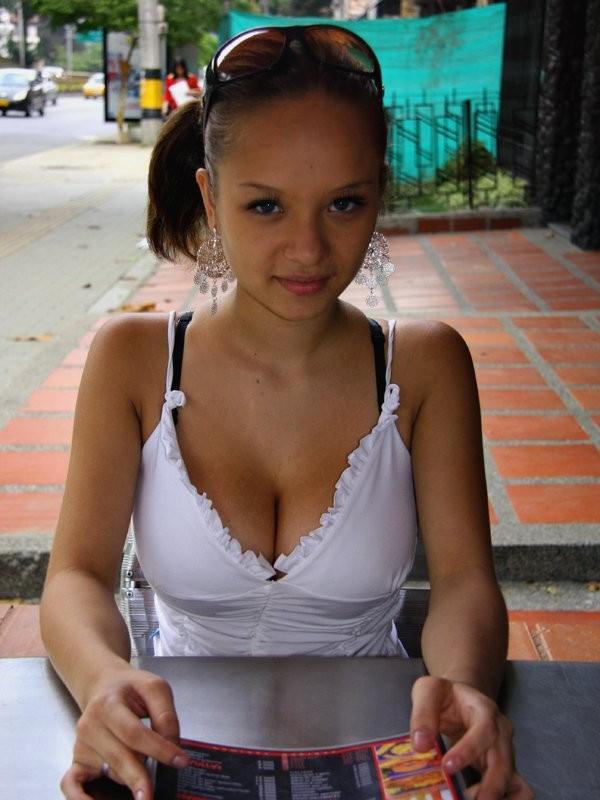 16P Busty teen Paris Milan eating a burger with fries