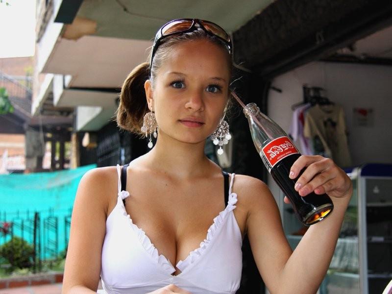 16P Busty teen Paris Milan eating a burger with fries