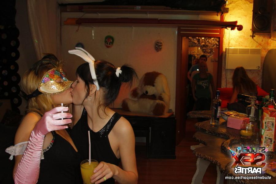 8P Hot lesbian action at student fuck party