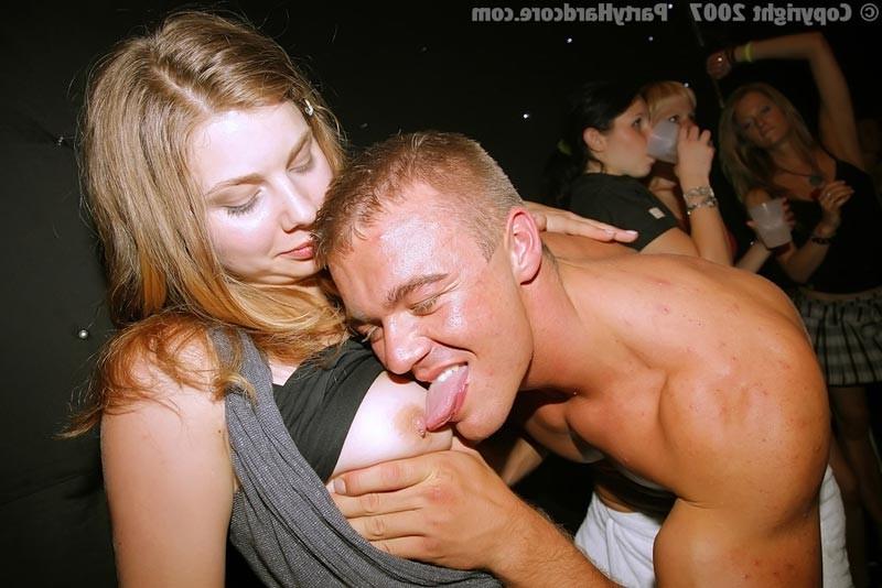 15P Busty amateur babes sucking and fucking on gangbang party