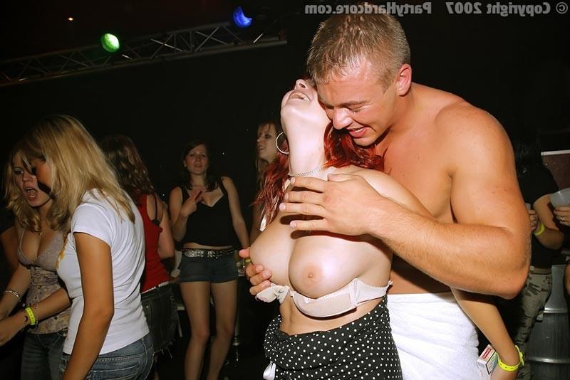 15P Busty amateur babes sucking and fucking on gangbang party
