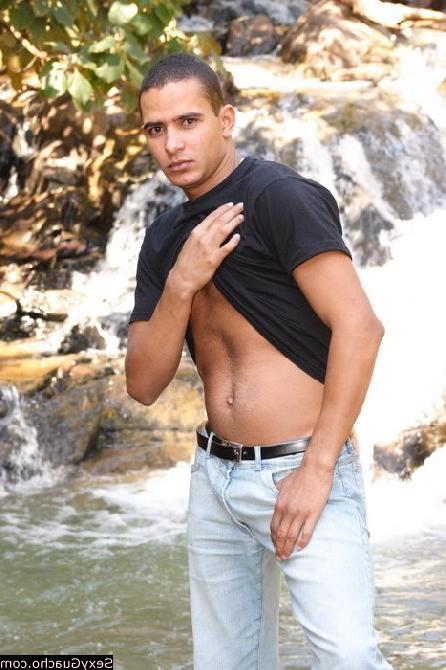 12P Cute gay guy posing for the camera in his sexy black underwear