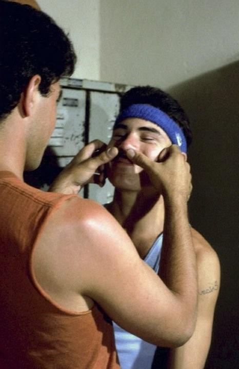 20P Two latin dudes sucking and rimming and fucking in a locker room