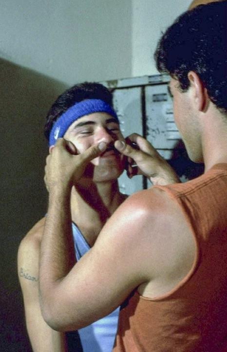 20P Hairy dudes screwing and shooting in a locker room