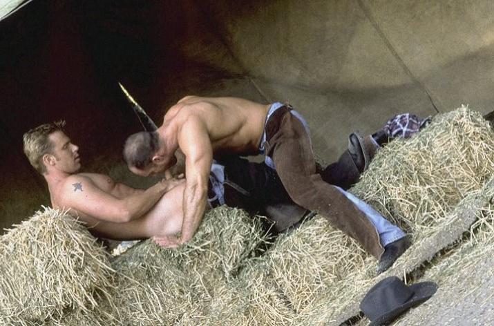 20P Muscle dude sucking and drilling a mature hairy chested cowboy