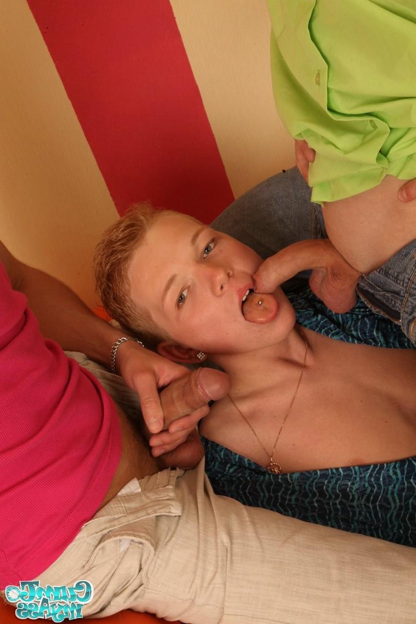 15P Two gay cocks teach a horny redhead guy all about pleasure