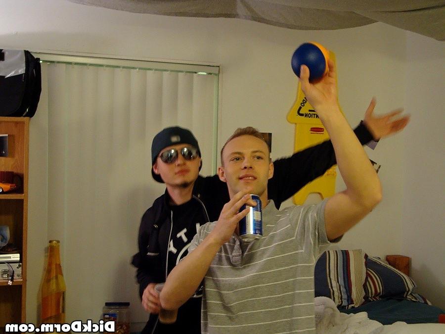 12P 2 hot horny college dudes masterbate then suck and fuck against the bunk bed in 