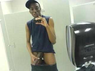 10P Slim black guy with fat cock masturbates on the sofa