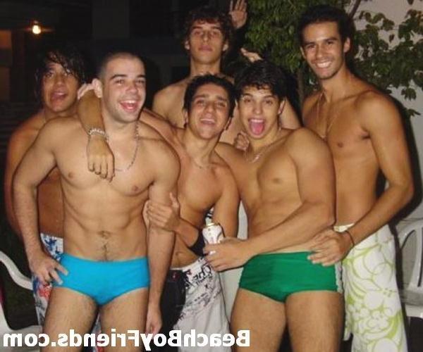 10P Hot and young amateur beach boys posing outdoors