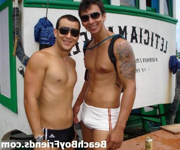10P Hot and young amateur beach boys posing outdoors
