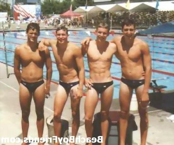 10P Hot and young amateur beach boys posing outdoors