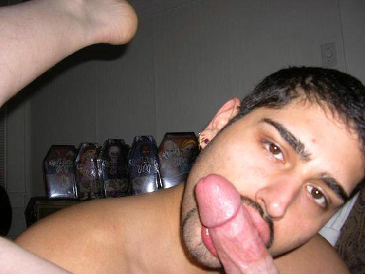 15P Guy with moustache sucks cock