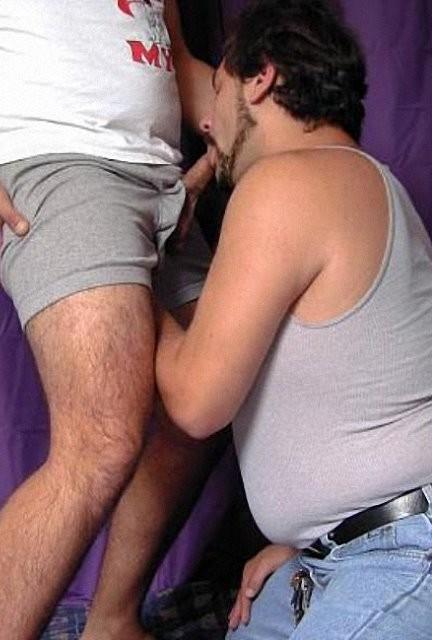 20P Chubby hairy chested fellows enjoy each others prick for camera