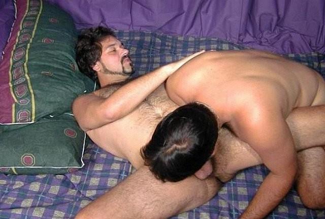 20P Chubby hairy chested fellows enjoy each others prick for camera