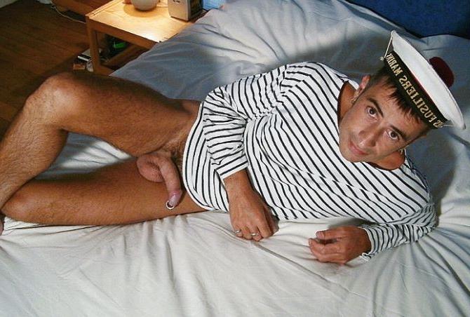 20P Amateur hairy chested sailor enjoys stripping and showing off