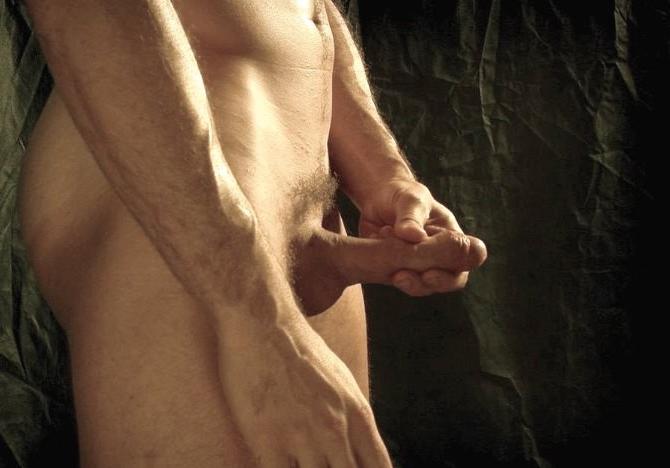20P Hairy chested muscle with huge cock stripping and showing off