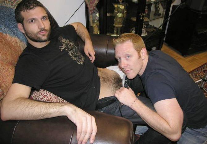 20P Read haired bear sucking a dark hairy chested dude