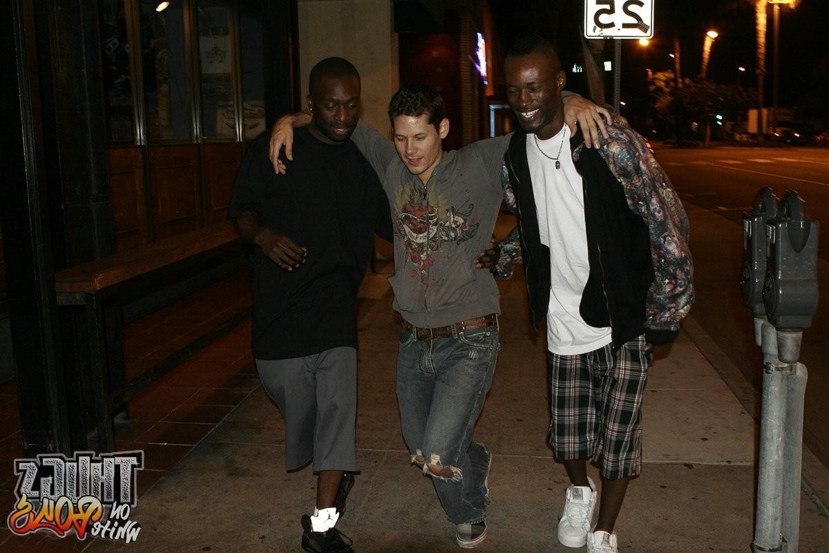 14P Drunk white guy getting fucked by two black dongs