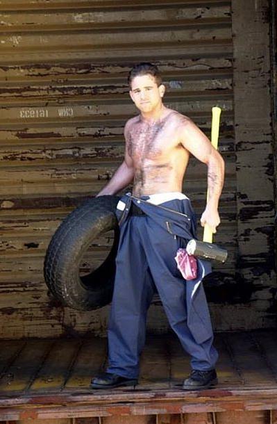 20P Hairy chested officer stripping and showing off after service