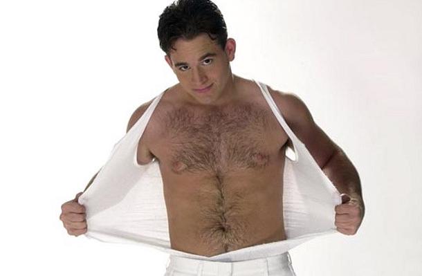 20P Hairy chested officer stripping and showing off after service