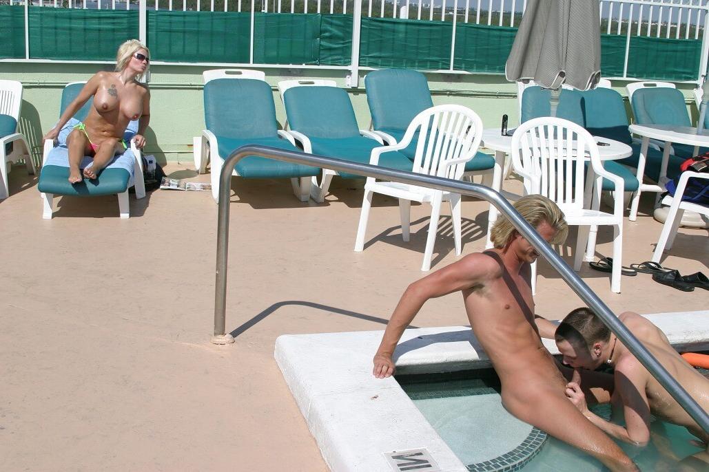16P Hot and horny gay beach boys fucking and sucking by the pool