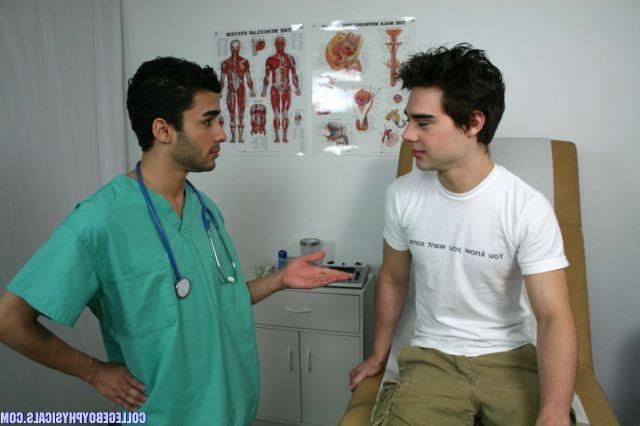 16P Sexy gay college guy blowjob action with a hot doctor