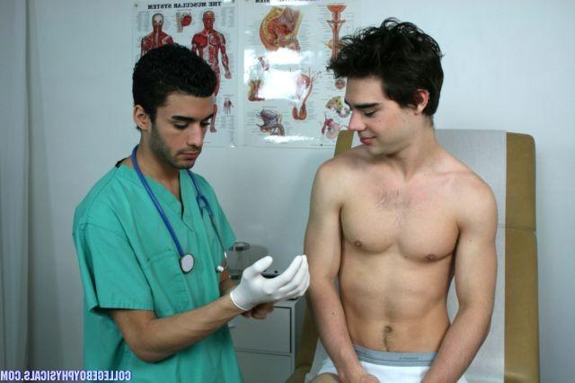 16P Sexy gay college guy blowjob action with a hot doctor