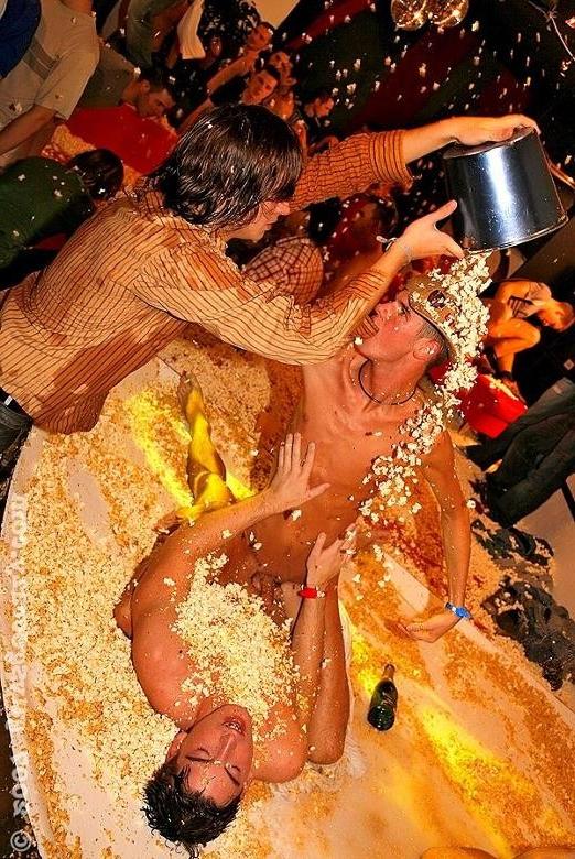 19P Steamy guy on guy fun and lots of popcorn at gay mega orgy