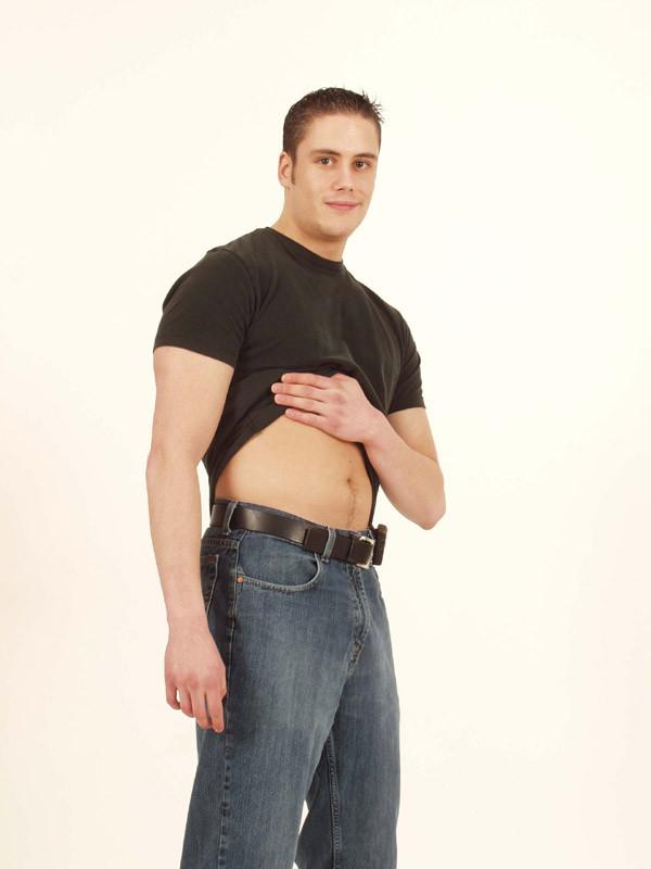 15P Dude showing off his sexy chest and flat stomach