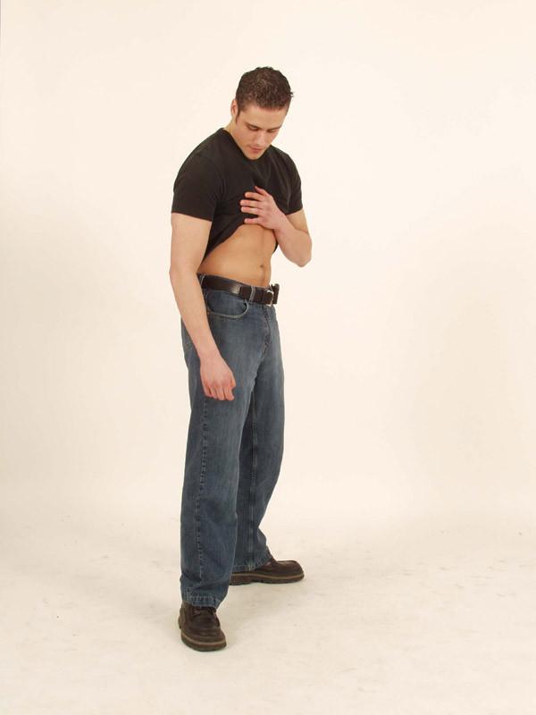 15P Dude showing off his sexy chest and flat stomach