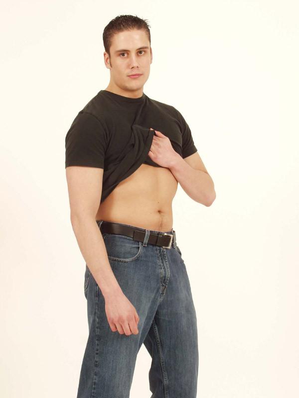 15P Dude showing off his sexy chest and flat stomach