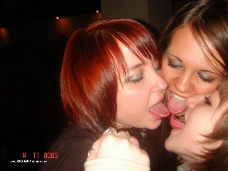 14P Naughty amateur lesbians in kinky kissing spree