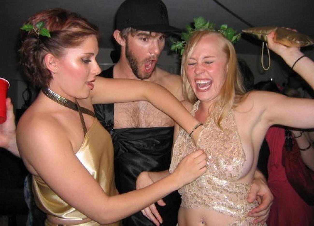 15P Party-hard lesbians getting drunk and having sex