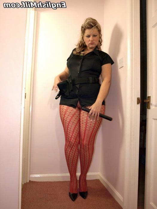 16P Hot and horny big ass cop in pink patterned pantyhose