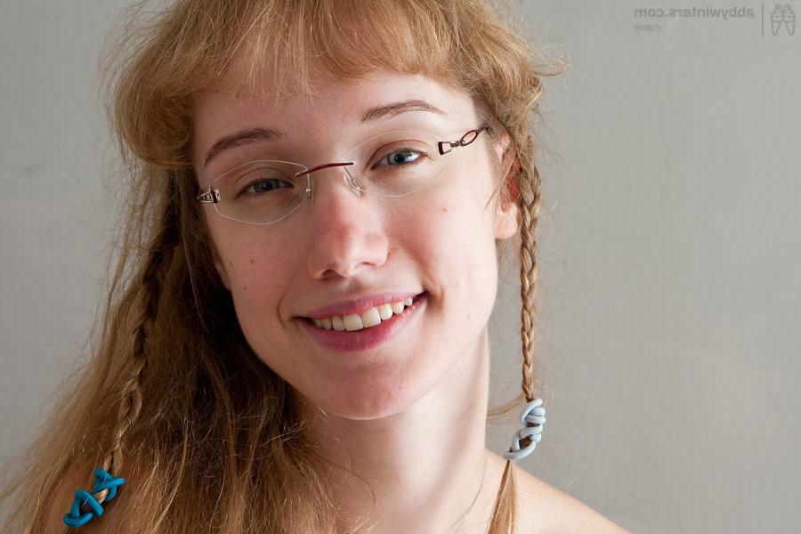 16P Cute furry gal in glasses loses her pretty panties