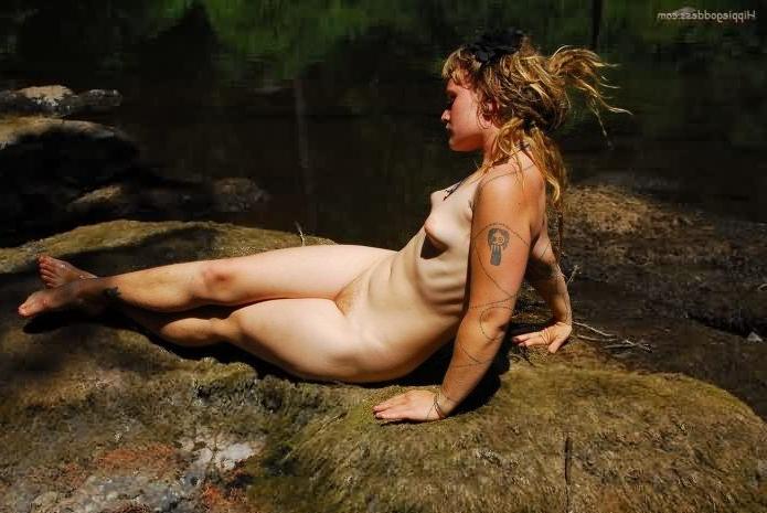 15P Hairy Natural Blonde Lil Tit Nudist Tanning at Rivers Edge
