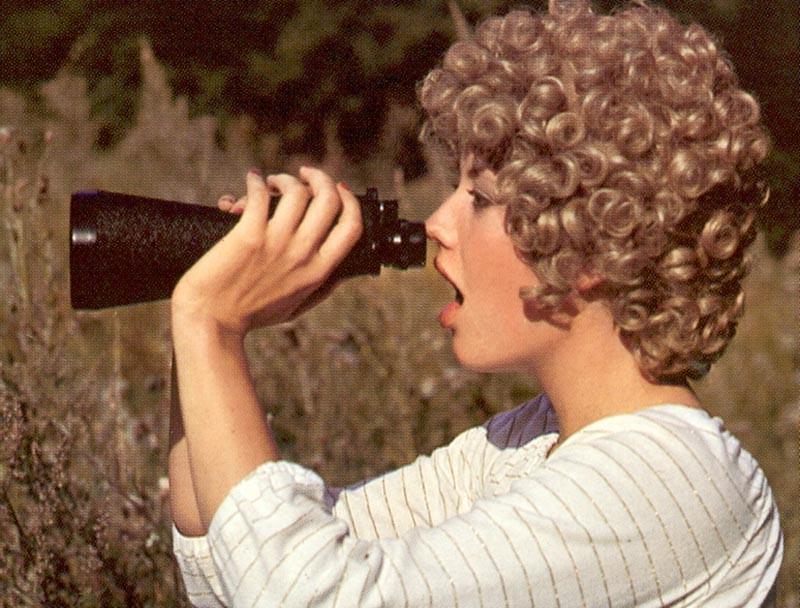 16P Cute retro lady catches two lesbians outside and joins them