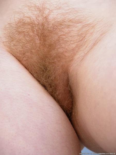 15P Shy Natural Redhead Timidly Bares Her Hairy Pussy