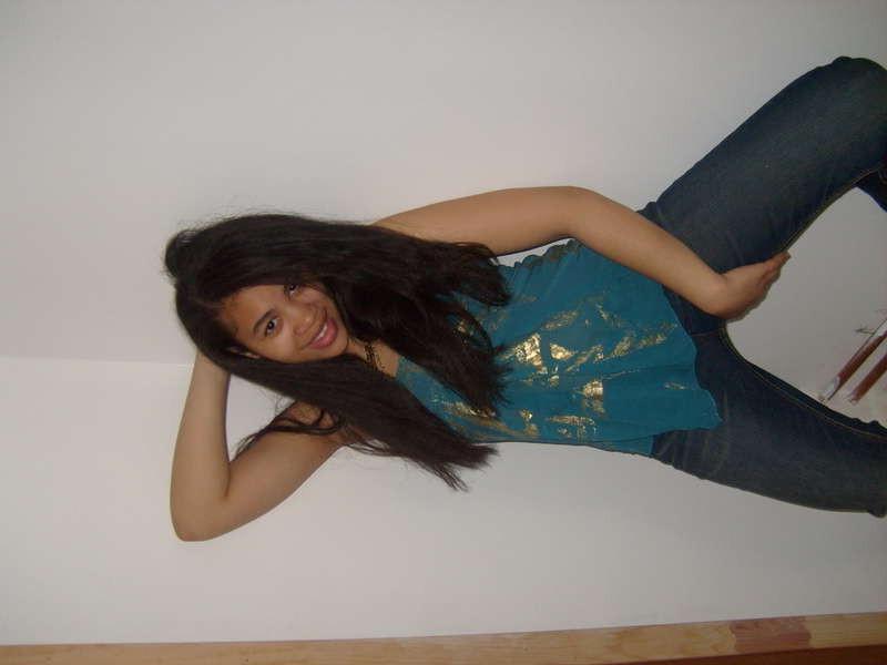 15P Cute Latina teen posing topless and sucking dick