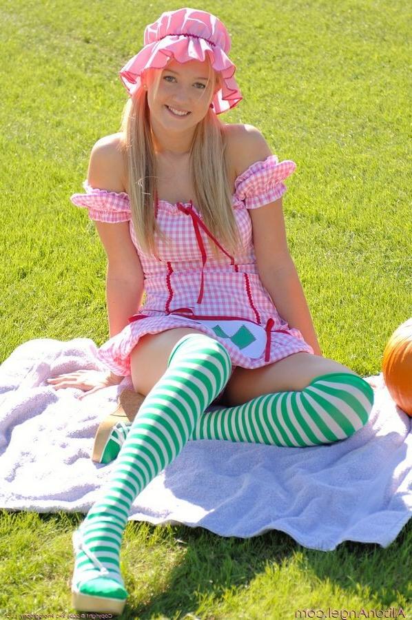 15P Alison dressed up as strawberry shortcake for halloween