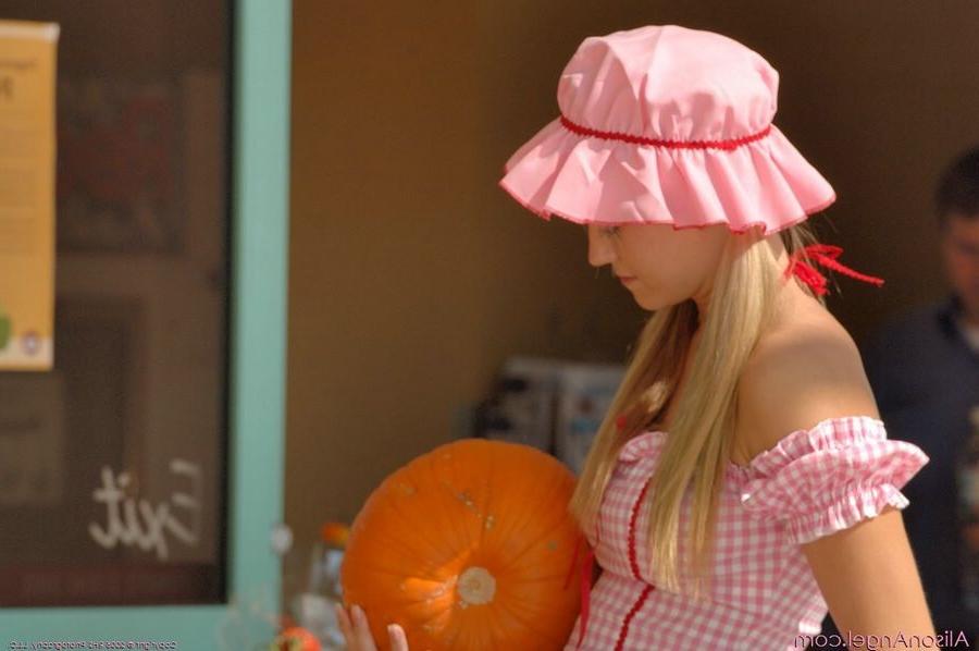 15P Alison dressed up as strawberry shortcake for halloween