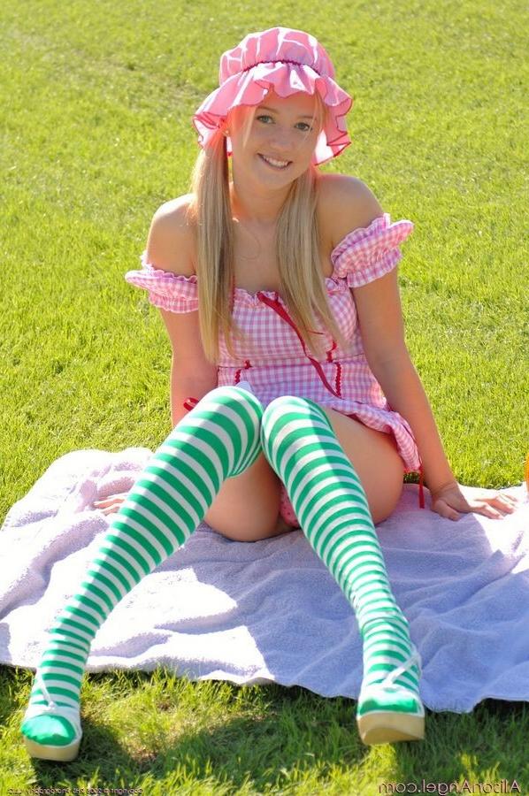 15P Alison dressed up as strawberry shortcake for halloween