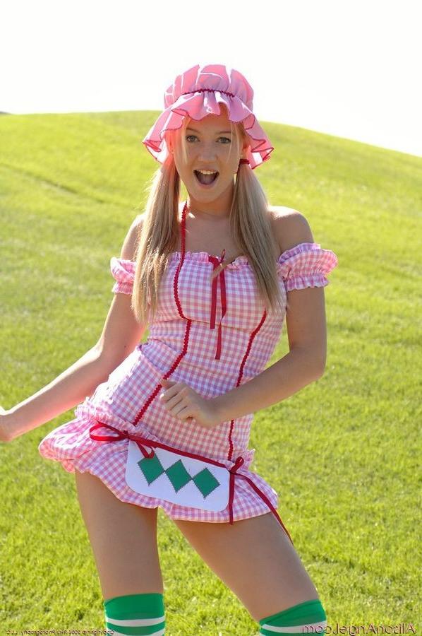 15P Alison dressed up as strawberry shortcake for halloween
