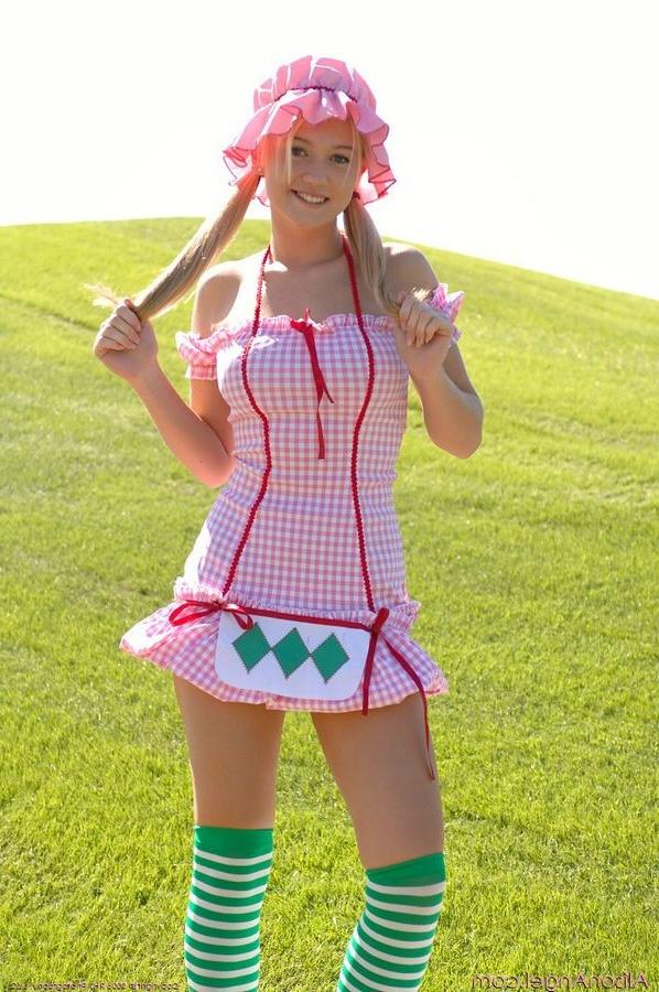 15P Alison dressed up as strawberry shortcake for halloween