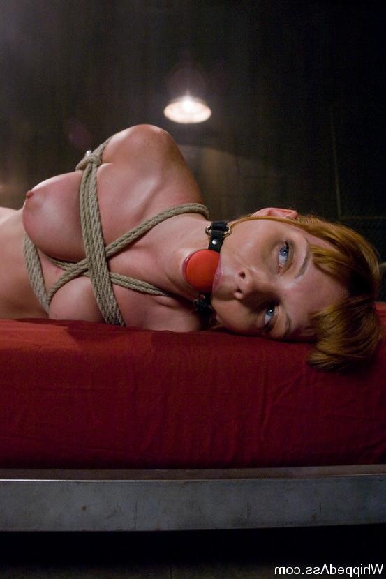 15P Marie McCray hot redhead bound in sexy lesbian domination