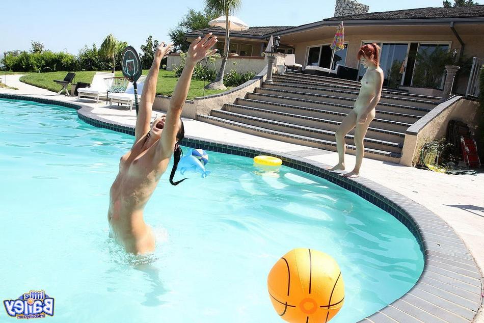 15P Petite tiny titted 18 year old lesbians lick and toy poolside
