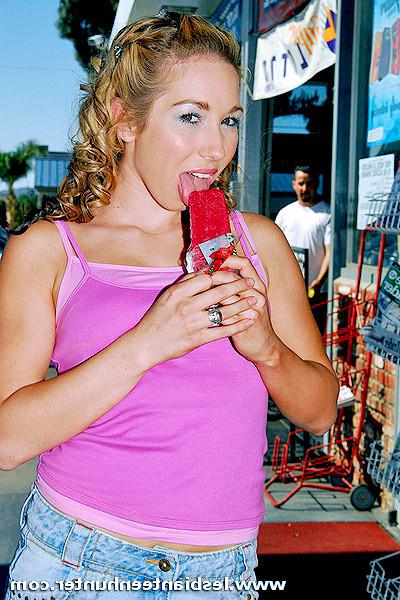 16P Mature lesbian spots this young blonde teen and eating her pussy outright