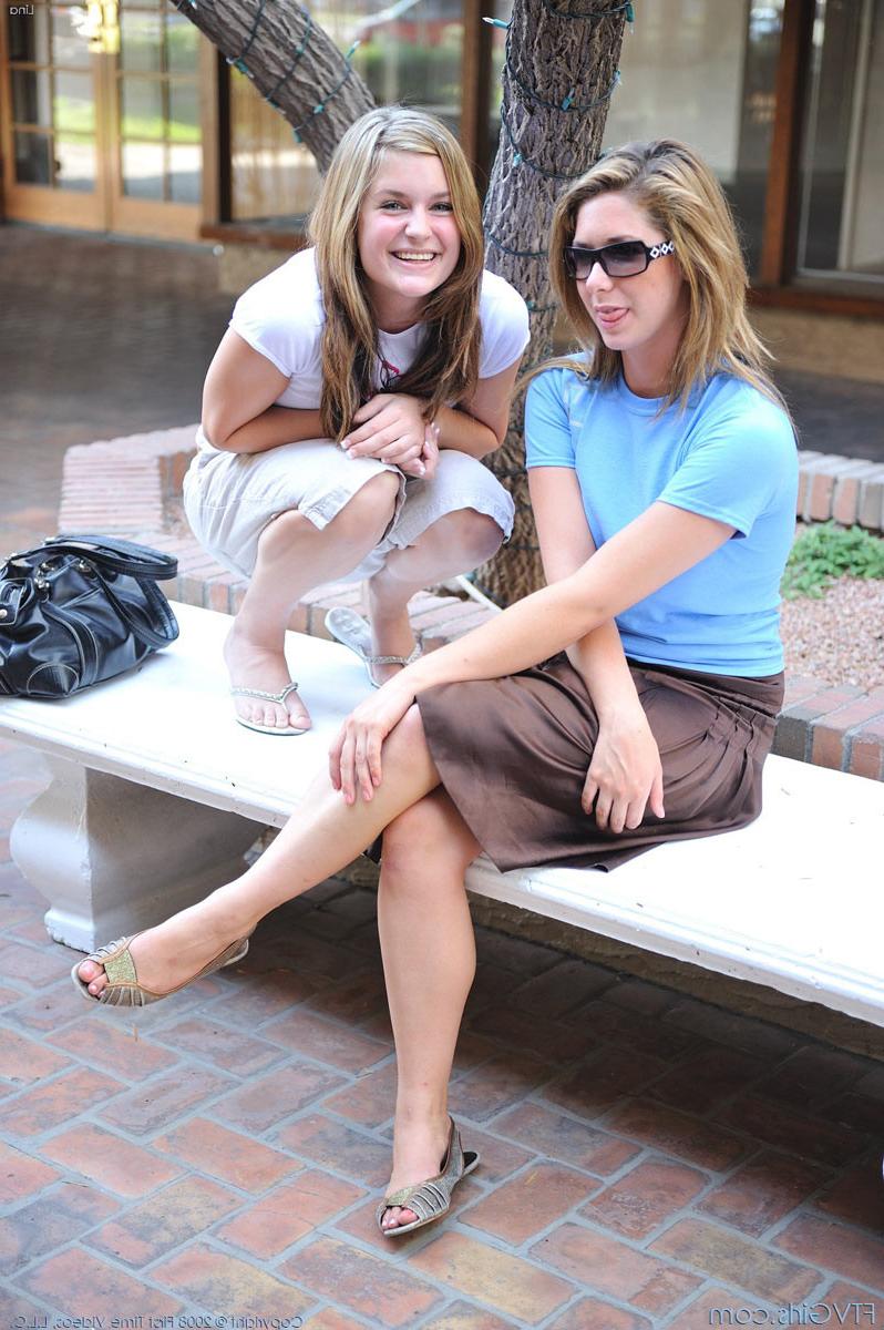 15P Gorgeous busty lesbian teen hotties nude outdoors